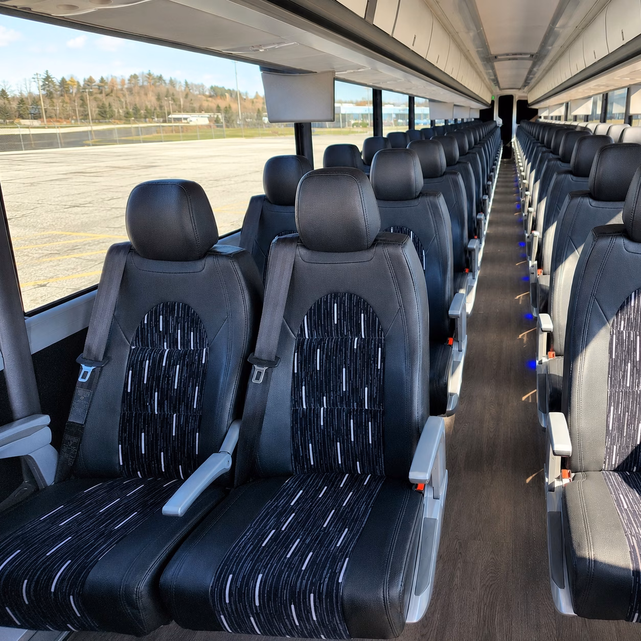 56 passenger charter bus interior